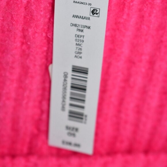 Anna & Ava Lined Basic Pom Knit Beanie in Pink #DHB2133PNK NWT - Picture 3 of 3